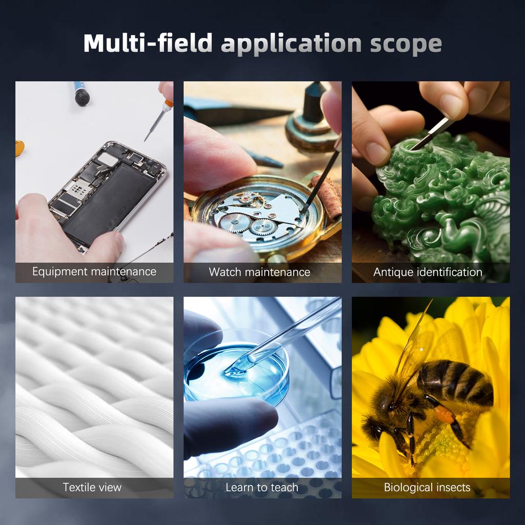 Настольный цифровой микроскоп для взрослых 10X 430X увеличение с 8,0-дюймовым IPS-экраном 52 МП фото 4K видео встроенный