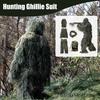 5 шт./компл. костюм Ghillie с курткой, брюками, капюшоном, гирляндой, сумкой для переноски, 3D камуфляжная охотничья одежда для молодежи и взрослых, одежда для лесной местности