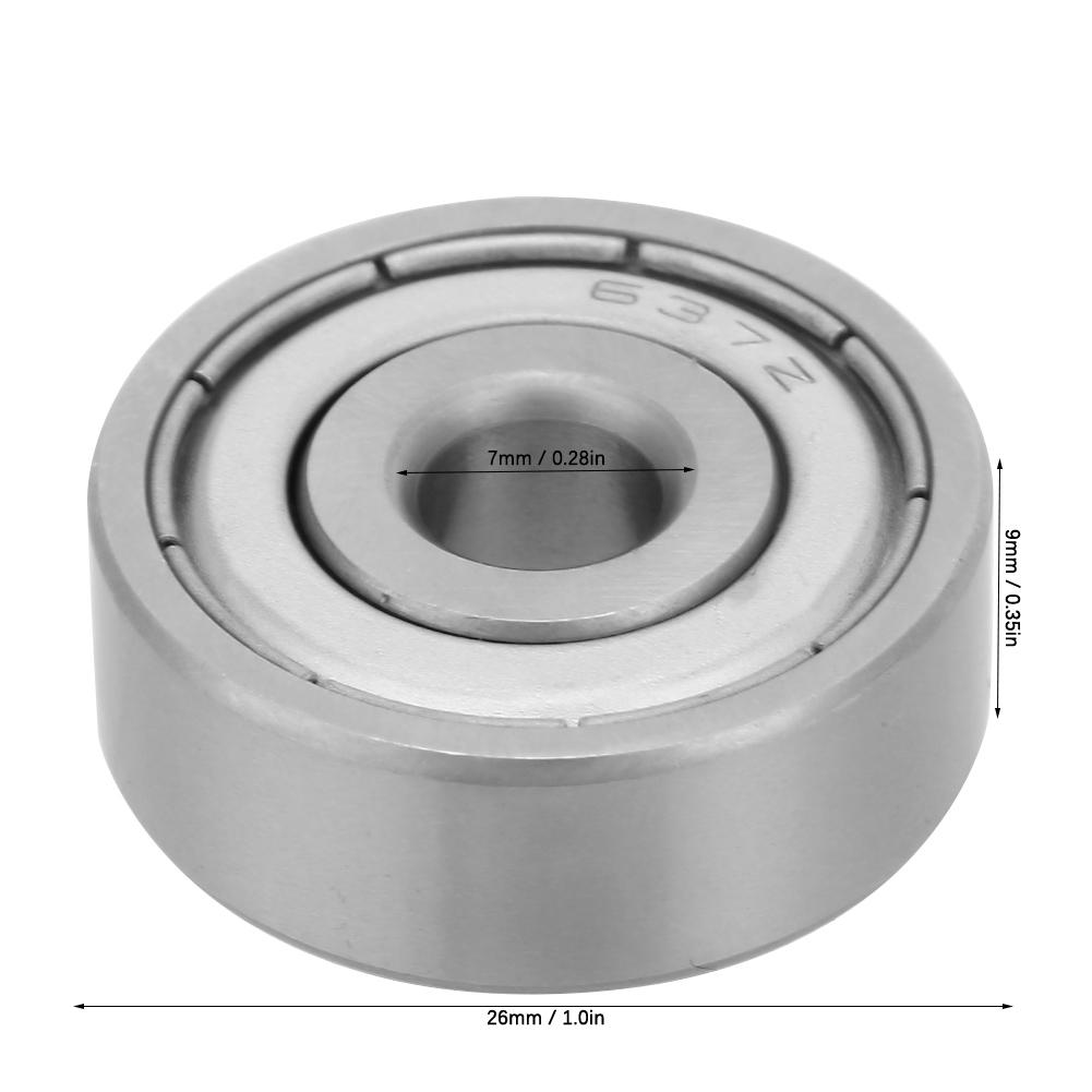 10Pcs Double Sided Seal Bearing Steel Deep Groove Pulley Wheel Ball Bearing 637 ZZ