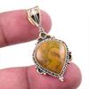 Natural Ocean Jasper 925 Solid Sterling Silver TwoTone Gift Pendant 1.50" K8Y14