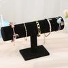 T Bar Bracelet Holder Flannelette Appearance Delicate Modern Watch Display Stand Jewelry Display Black