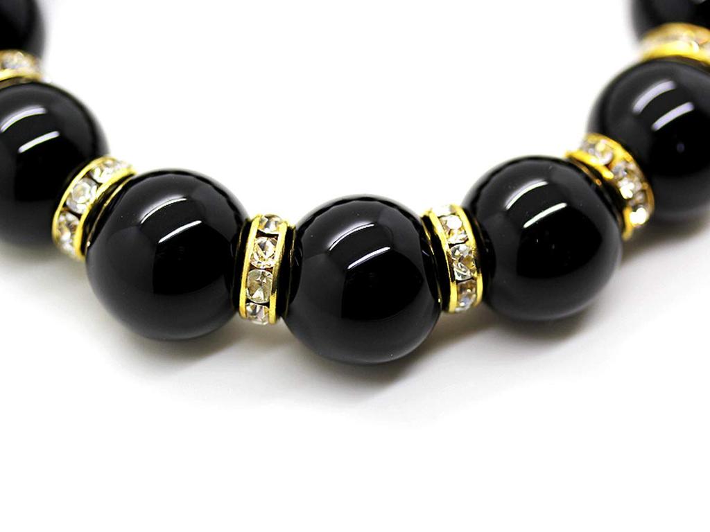 AAAA лучший натуральный камень оникс 16 мм молитвенный браслет из бусин натуральный камень [Sekki] [b103]