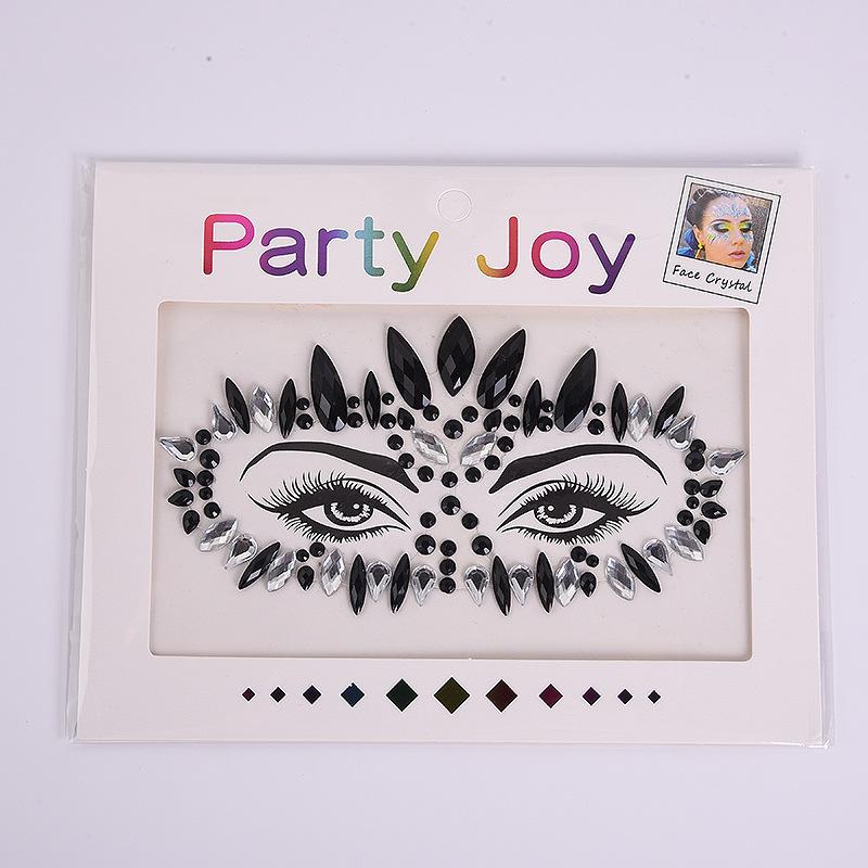 Наклейка на лицо Дрель Музыкальный фестиваль Клейкая наклейка на лицо Дрель Угловая наклейка Бесклеевая наклейка Дрель Кристаллическая наклейка на лицо Татуировка Наклейка Дрель Брови