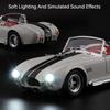 1:24 Модели Машинок Shelby Cobra 427 из Сплава Литье под Давлением Игрушки с Инерционным Механизмом, Светом и Звуком Миниатюрный Винтажный Автомобиль Для Детей Лучшие Подарки