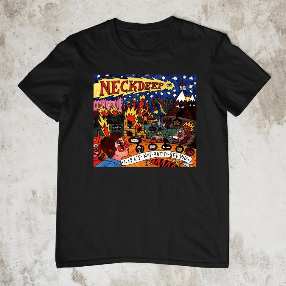 Rare Neck Deep Band T-Shirt Short Sleeve Black Unisex Cotton S-5Xl