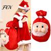 Christmas Present Bags Santa Claus Sack, Adjustable Drawstring Gift Bag, 3D Polyester Pouches Fabric Pouch, Holiday Party Supplies Treat Holders
