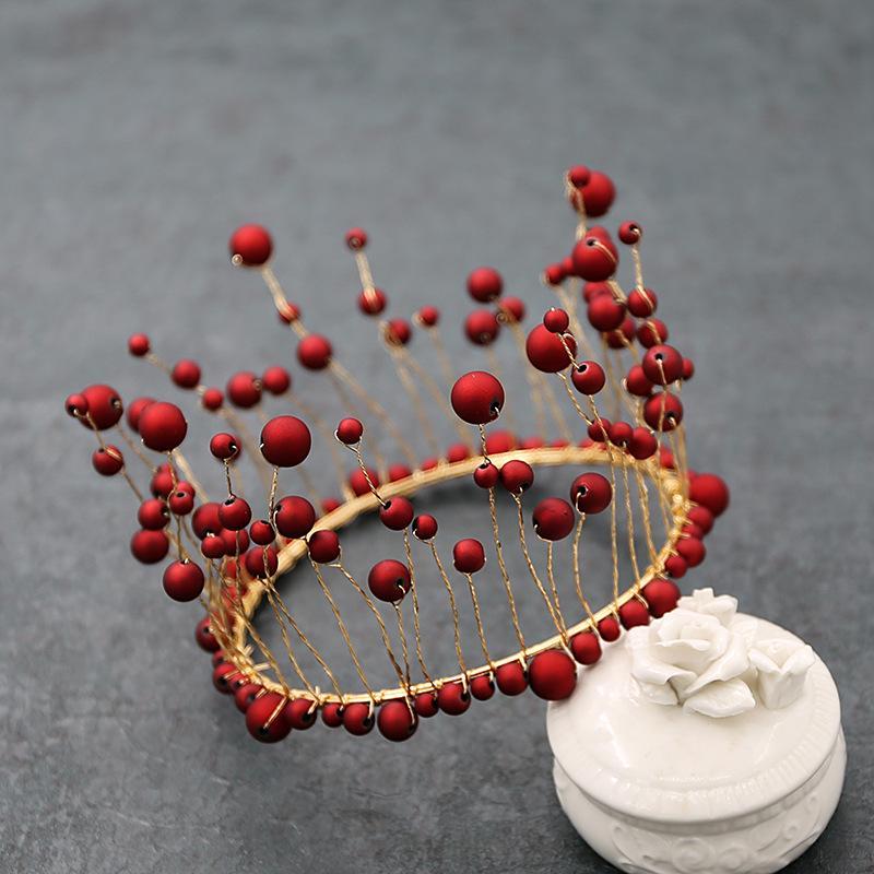 Корейский головной убор со стразами и жемчугом для девочек, Корона, домашний декор для дня рождения, торта, топпер, тиара