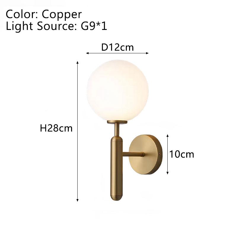 Nordic Copper Black LED Wall Lighting Fixtures For Bedroom Corridor Balcony Bedside Indoor LED Wall Lamps Wall Sconce AC85-265V