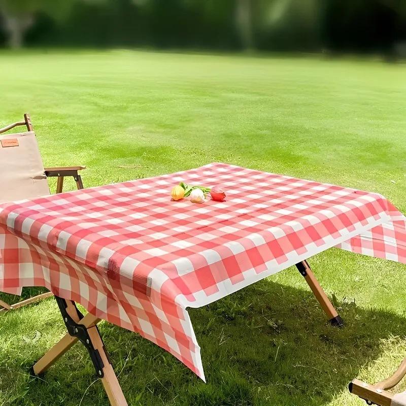 1/3PCS Disposable Checkered Tablecloth Plastic Tablecloth Birthday Party Wedding Picnics Christmas Home Decoration Easy To Clean