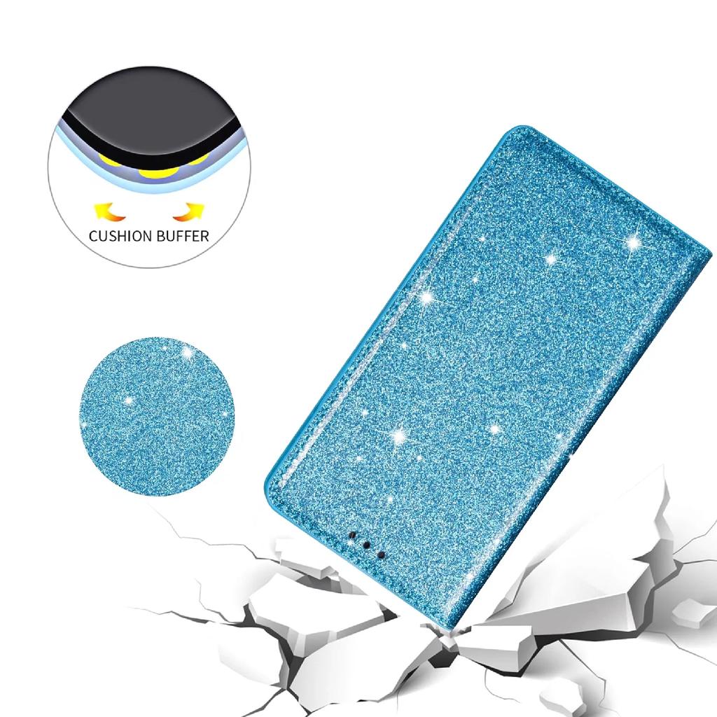 Кожаный чехол с блестками и стразами для iPhone 17 16 15 14 13 12 11 Pro XS Max Air XR 8 7 Plus SE с держателем для карт, магнитная обложка-бумажник