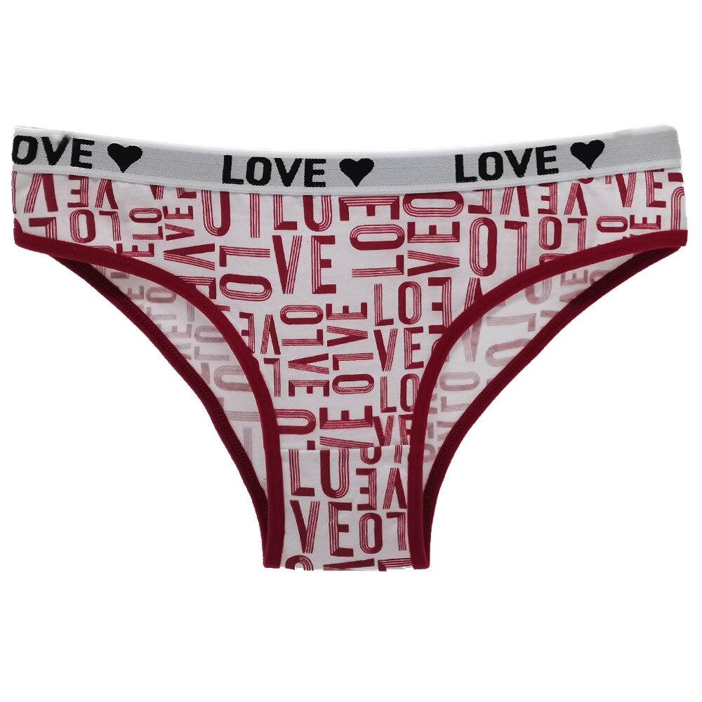 Women Underwear Panties Ladies Knickers LOVE Fashion Cotton Briefs Low Waisted Everyday Lingerie Lot 6 PCS