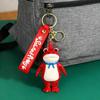 Frog Keychain Saluting Button Link Hands Realistic Texture Blue Scarf Frog Key Chain Mini Portable Lobster Clasp Backpack Pendant