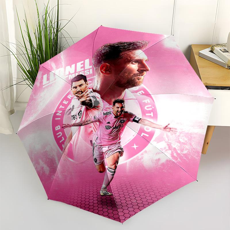 Messi's Celebration Pose Outdoor Automatic Umbrella with 8-Rib Foldable Design Durable Everyday Carry Umbrella Elegant Women's Umbrella