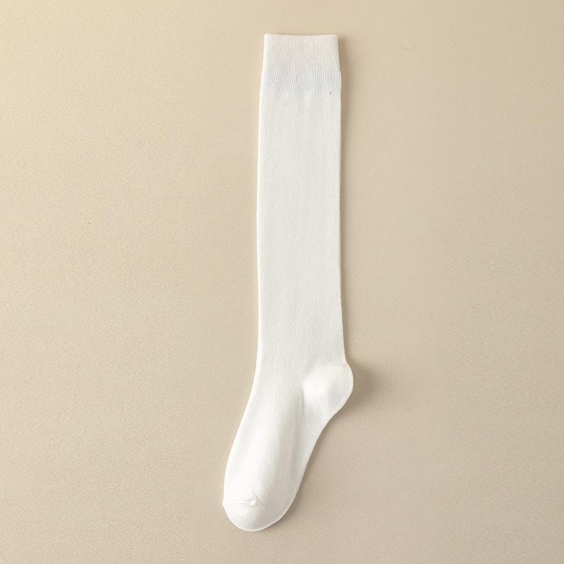 2 пары женских хлопковых носков выше колена, черные, белые, однотонные, модные, повседневные, женские, для вечеринок, танцев, сексуальные, длинные носки