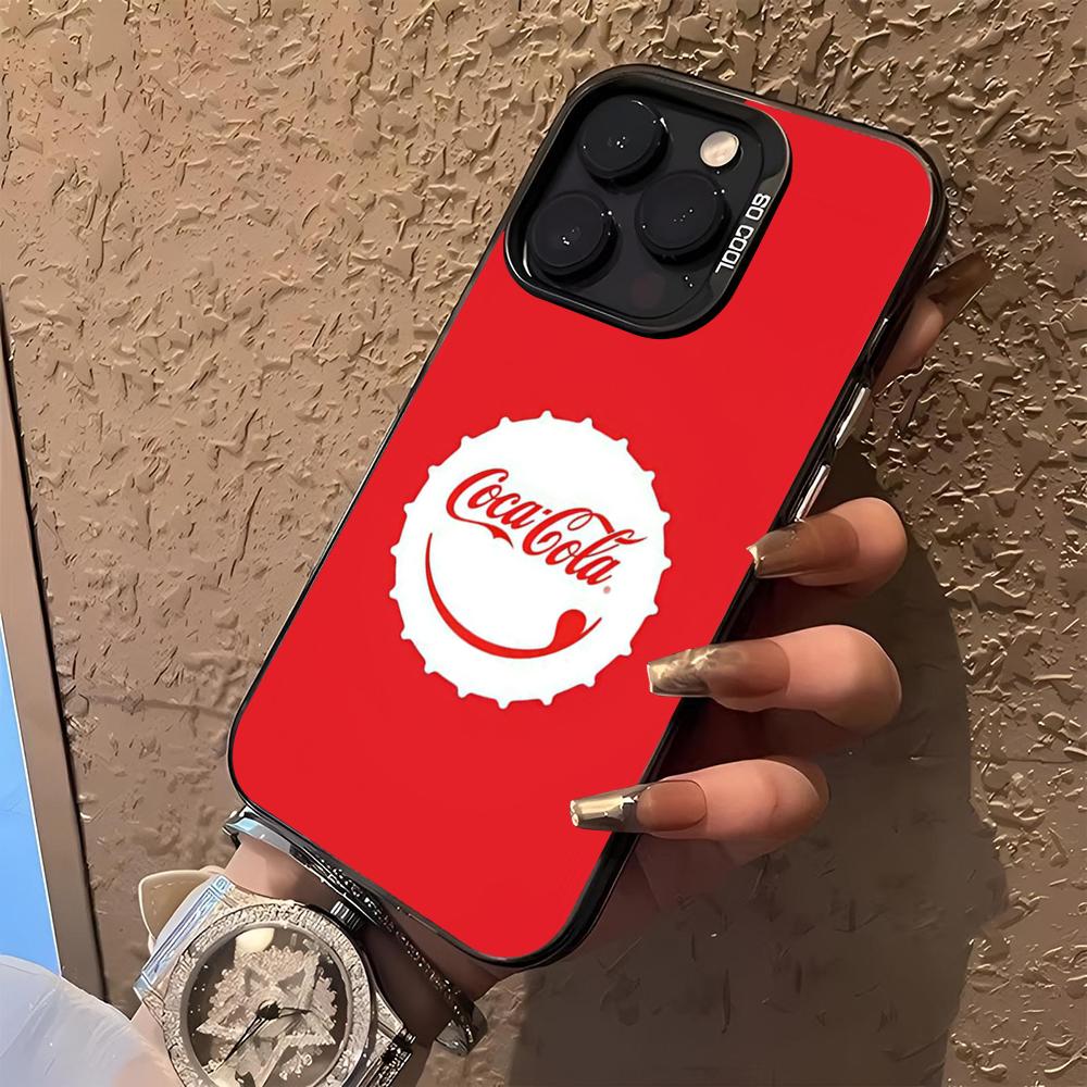 C- CocaS C- ColaS Чехол для телефона для iphone 17 16 15 14 13 11 12 Pro Max Xr X Air Plus черный серебристый жесткий корпус Чехол