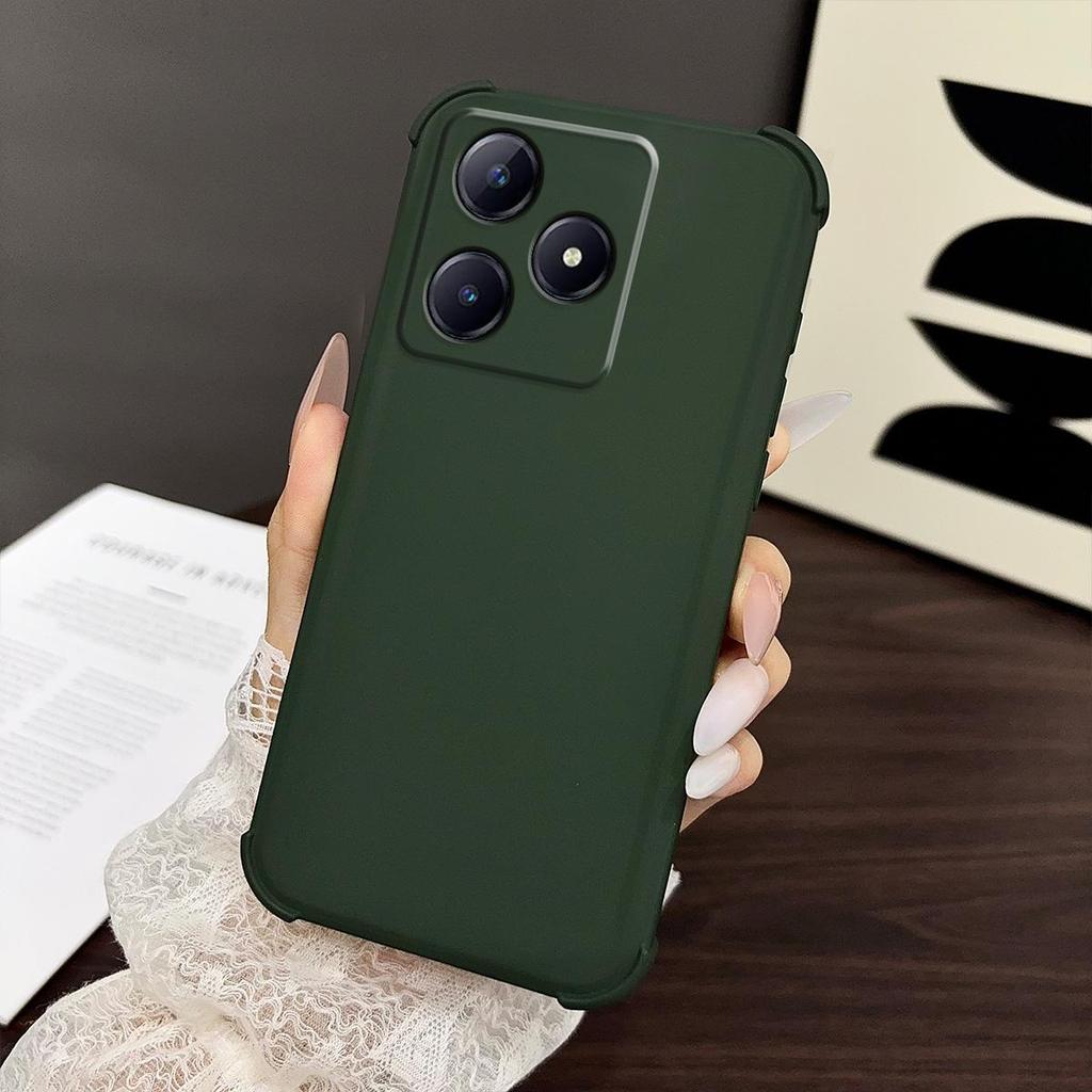 Чехол для realme C65s, C63, C61, Note 60x 60, Ультрамягкий Жидкий Силиконовый Чехол, Минималистичная Эстетика Y2K, Защитный Чехол с Подушками Безопасности от Падений
