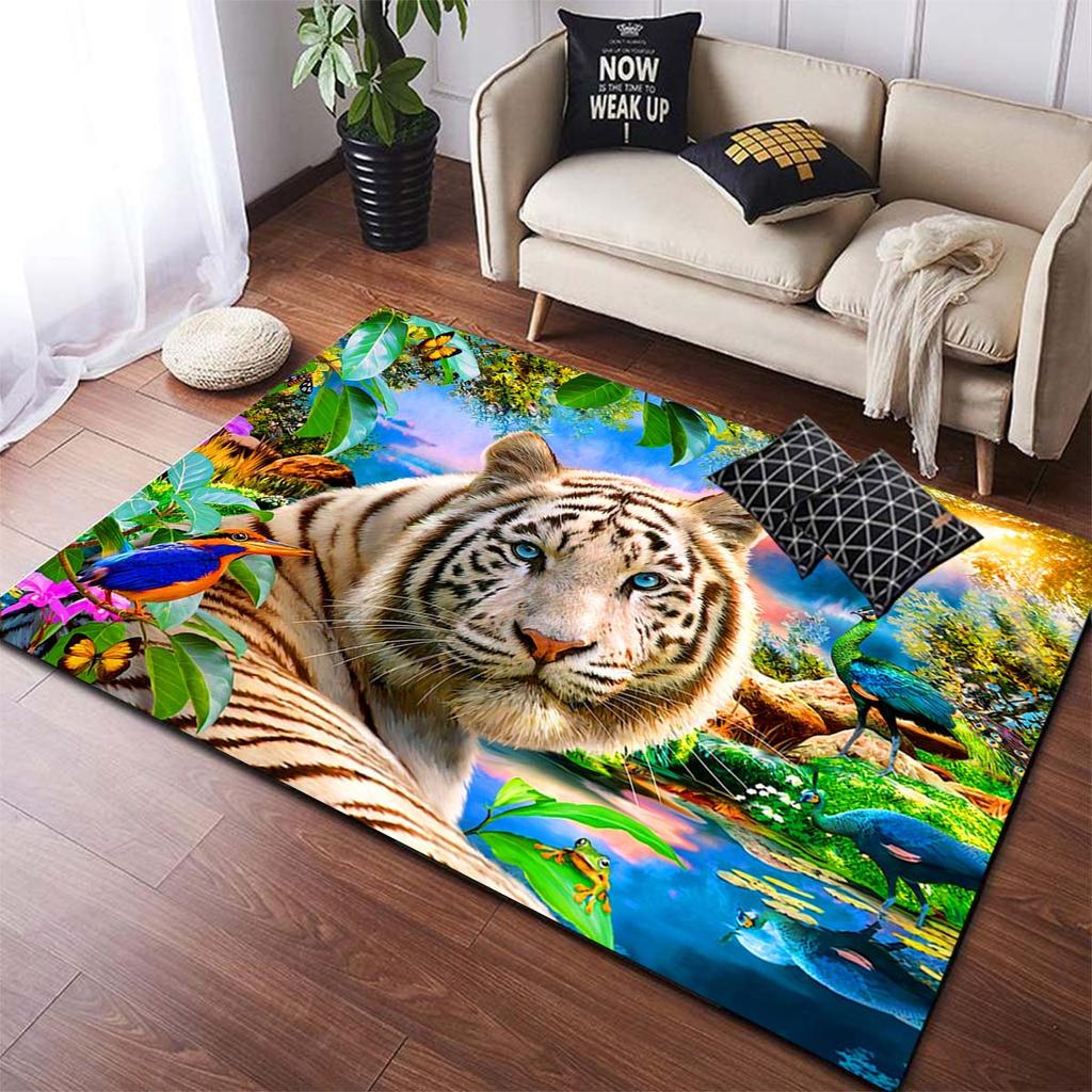 Ковры с принтом тигра, коврики с животными, напольные коврики, коврики и ковер для дома, гостиной, современный прямоугольный ковер