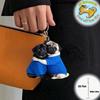Hugging Pug Each Other Pendant Keychain,Puppy 2D Flat Acrylic Ornament Charm,Hanging Decoration for Car,Bags,Festive,Party,Gift