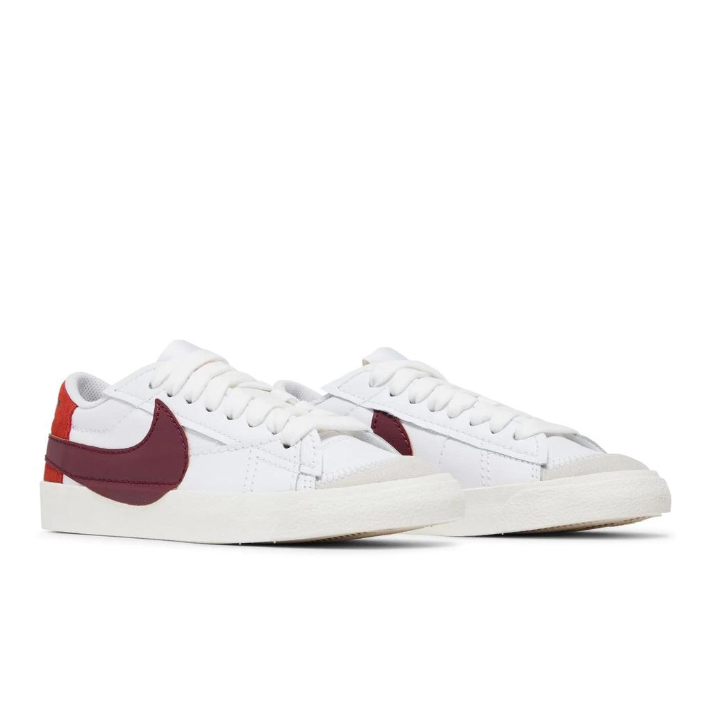 Nike Womens Blazer Low '77 Jumbo 'White Dark Beetroot' (women's sizes) White / Cinnabar / Black / Dark Beetroot Skate Shoes DQ1470 104
