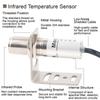 RS485 Output Compact Infrared Thermometer Non-Contact Temperature Sensor High Precision Industrial Transmitter