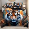 Colorful Tiger Pattern 3D Printed Bedding Set Soft Comfortable Polyester Quilt Cover Set Luxury Home Duvet Cover Pillowcases