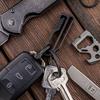 Carabiner Titanium Key Holder Stylish Key Clip Hook for Car Bicycle Motorcycle House Keys Present Gift 1 [FEGVE] (BK1S/Black + D-Ring/Black pc)