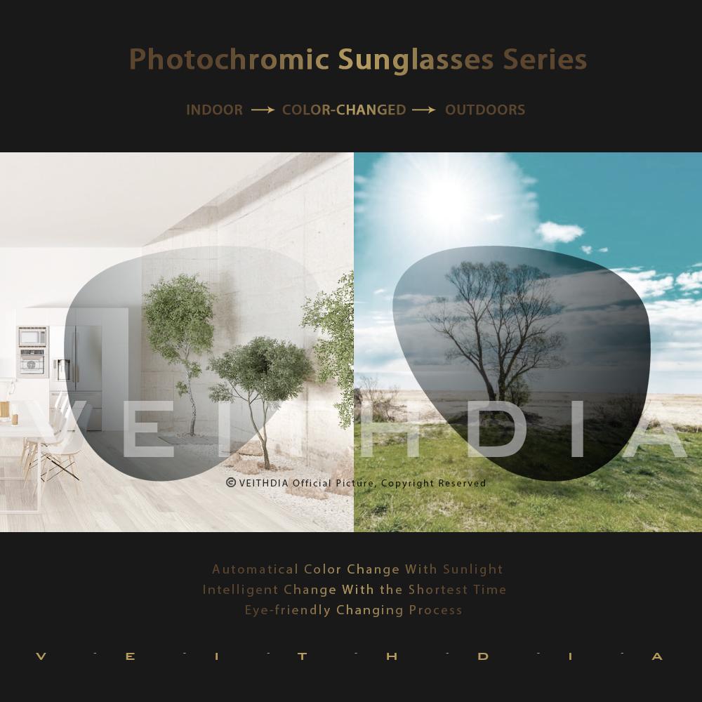 VEITHDIA брендовые унисекс алюминиевые + TR90 мужские фотохромные зеркальные солнцезащитные очки аксессуары для очков для женщин 6116