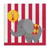 Circus Time 3-слойные одноразовые салфетки с изображением слона на первый день рождения (Упаковка из 16 шт.)