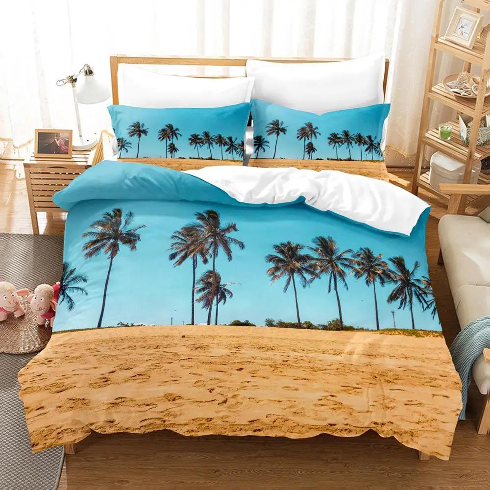 Комплект пододеяльников Natural Landscape Blue Sky Lawn Flower Double Queen King Size 2/3 шт. Полиэстеровое одеяло для детей, подростков и взрослых