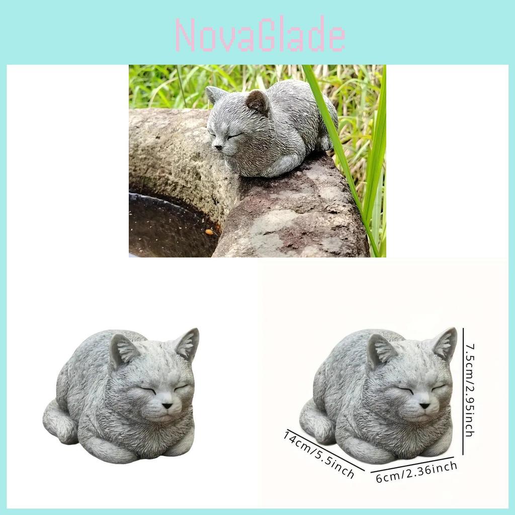 Resin Cat Sculpture Modern Minimalist Cat Garden Ornament For Home Dcor