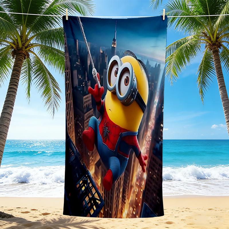 1Pc Minion Spiderman City Beach Towel Quick Dry Multiuse For Beach Pool Gym Yoga Home Travel Christmas Halloween Xmas Gift S1281