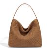 American Retro Large Capacity Matte Bag With Woven Design For Daily Use