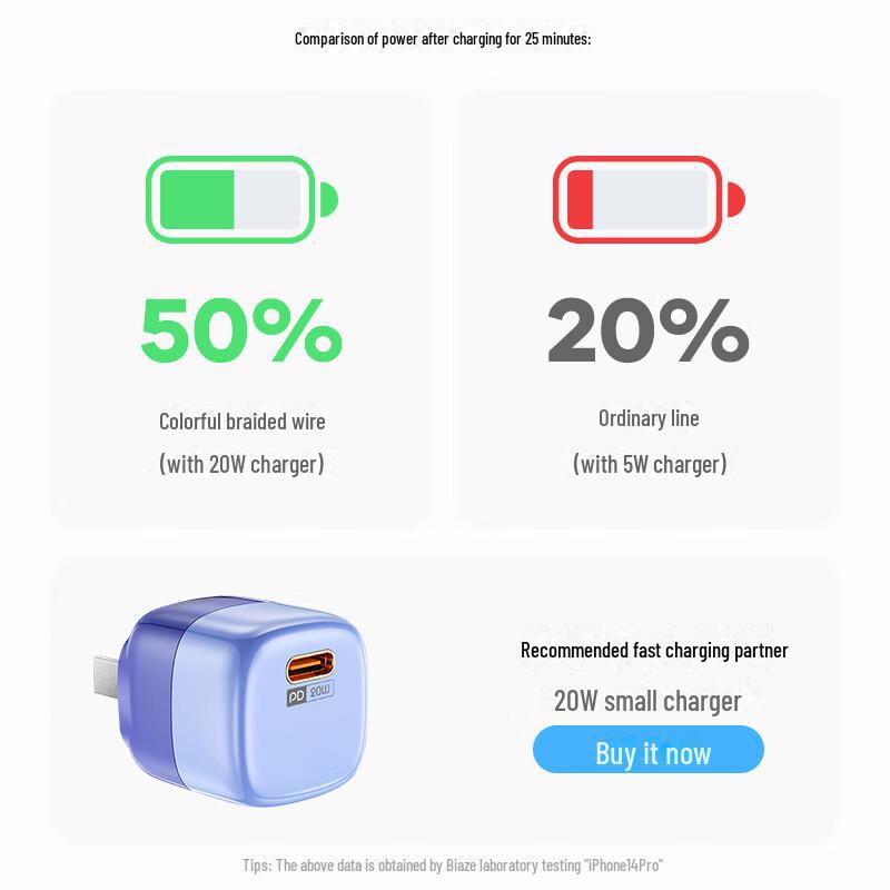 Кабель BIAZE для быстрой зарядки Type-C — Lightning