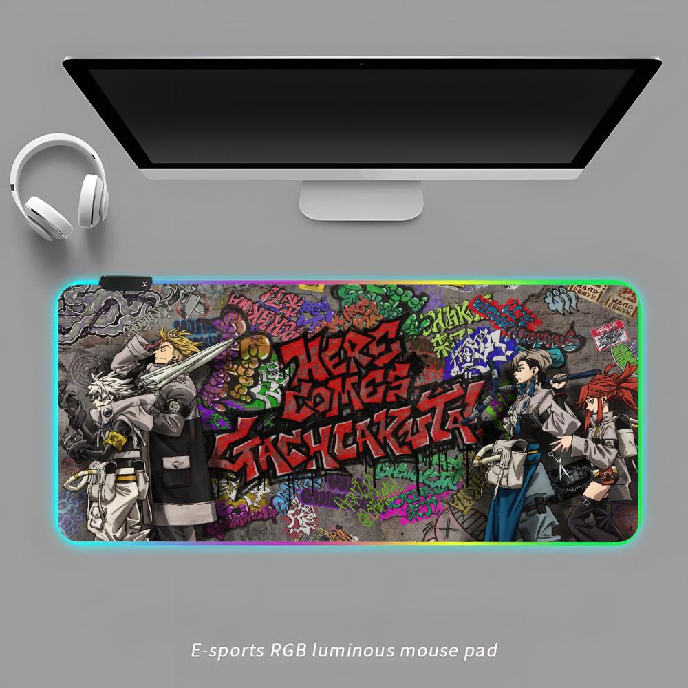 Gachiakuta Коврик для мыши RGB Игровой коврик для мыши Настольный коврик HD Геймерский Большой светодиодный свет XXL Коврики для мыши