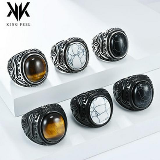 European & American Style Titanium Steel Men's Star Ring: Mystical Seven-Pointed Star Trend