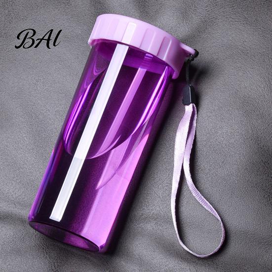 Heat Resistant Drinking Vessel Transparent Water Cup, Portable Plastic Bottle, with Strap Everyday Hydration Accessory Handle, Clear Heat-resistant