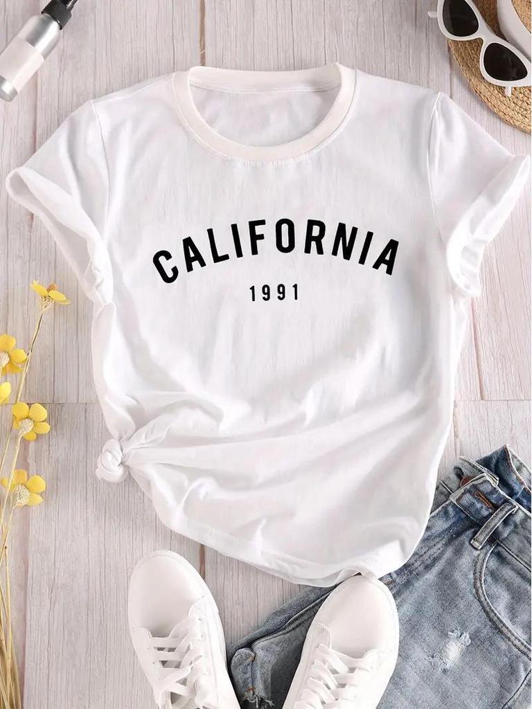 Женский рождественский топ с коротким рукавом и круглым вырезом