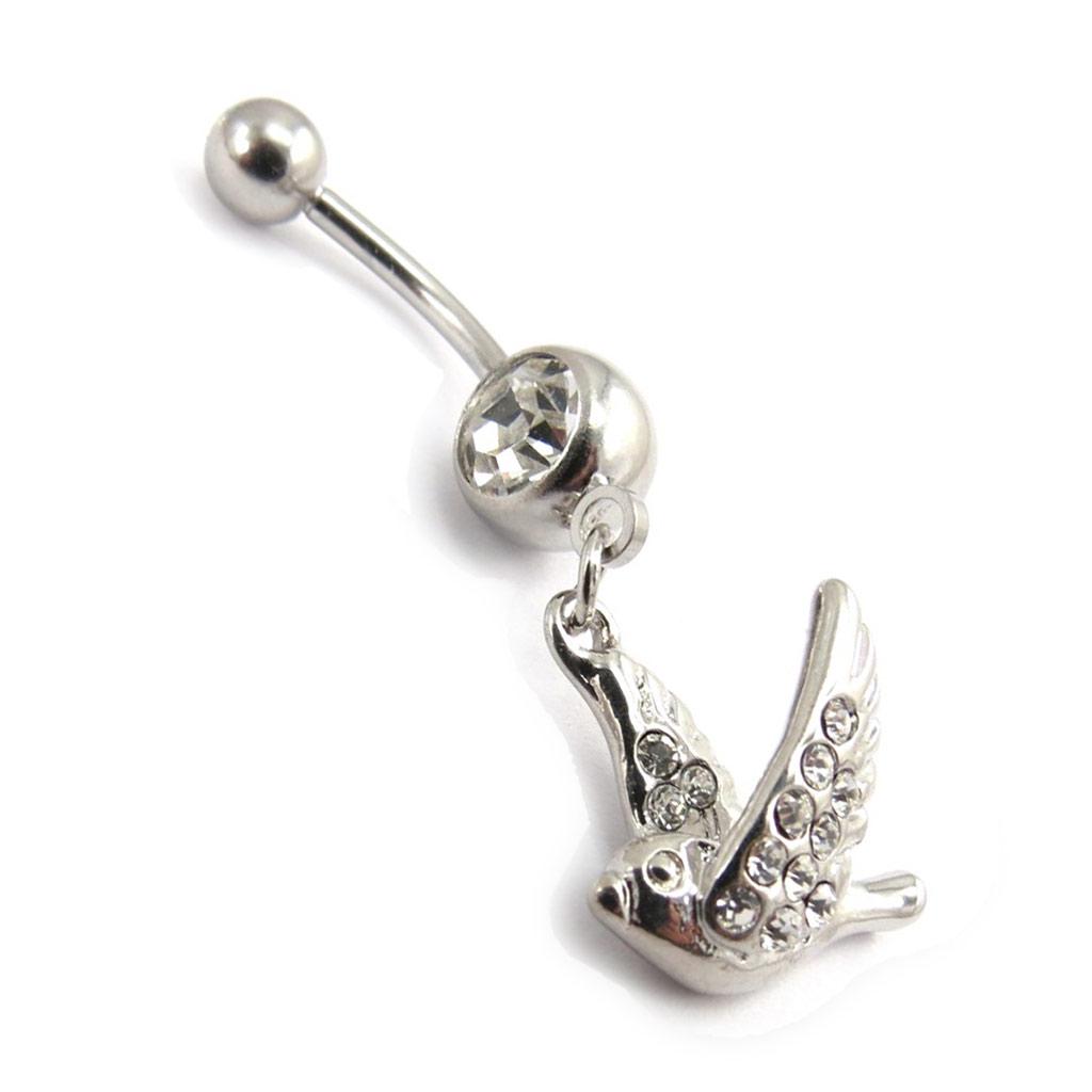 Les Trésors De Lily [K0634] - Body Piercing 'Dove' Silver White