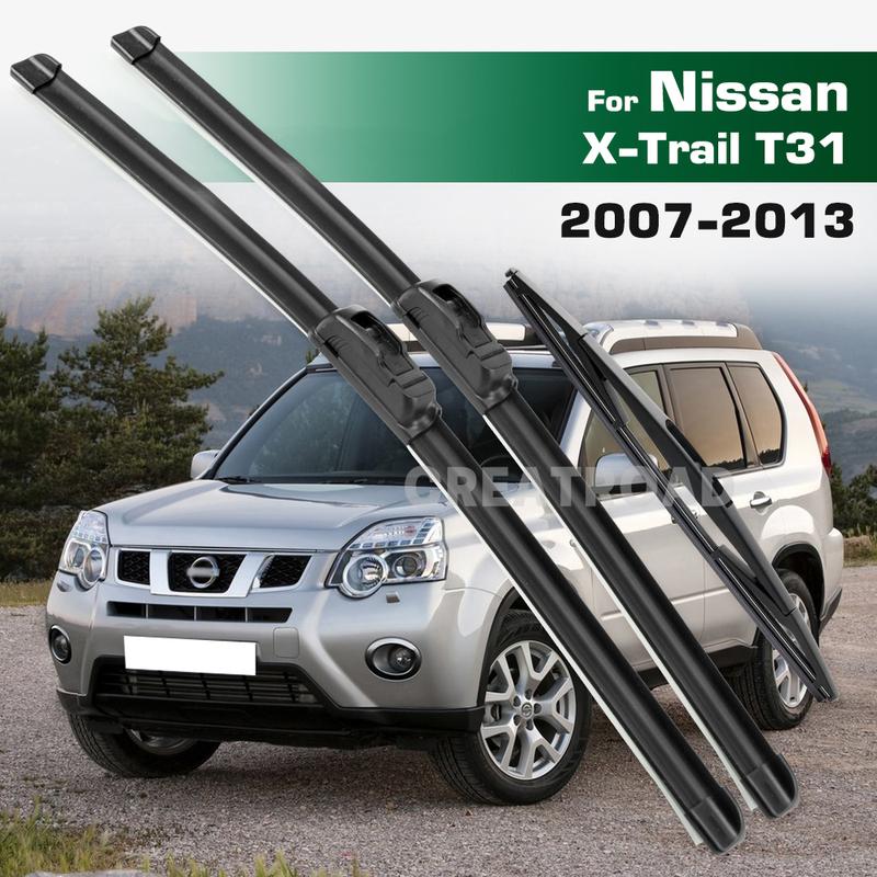 GREATROAD Wiper LHD&RHD Front & Rear Wiper Blades Set For Nissan X-Trail T31 2007 - 2013 Windshield Windscreen Window Brushes