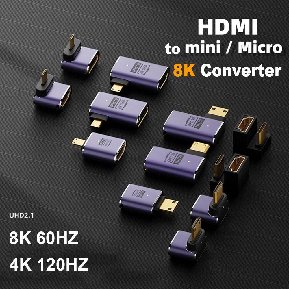 48Gbps Male to Female UHD 8K 60HZ Mini /Micro HD to HDMI-compatible HDTV Adapter Converter