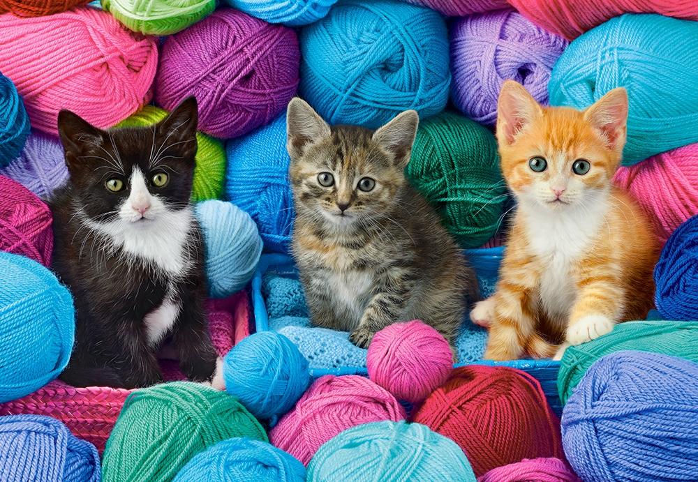 Puzzle 1000 pieces C-104796-2 Kittens in Yarn Store