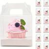 20 PCS Individual Cupcake Containers Single Cupcake Boxes with Handle and Inserts Clear Plastic Favor Boxes