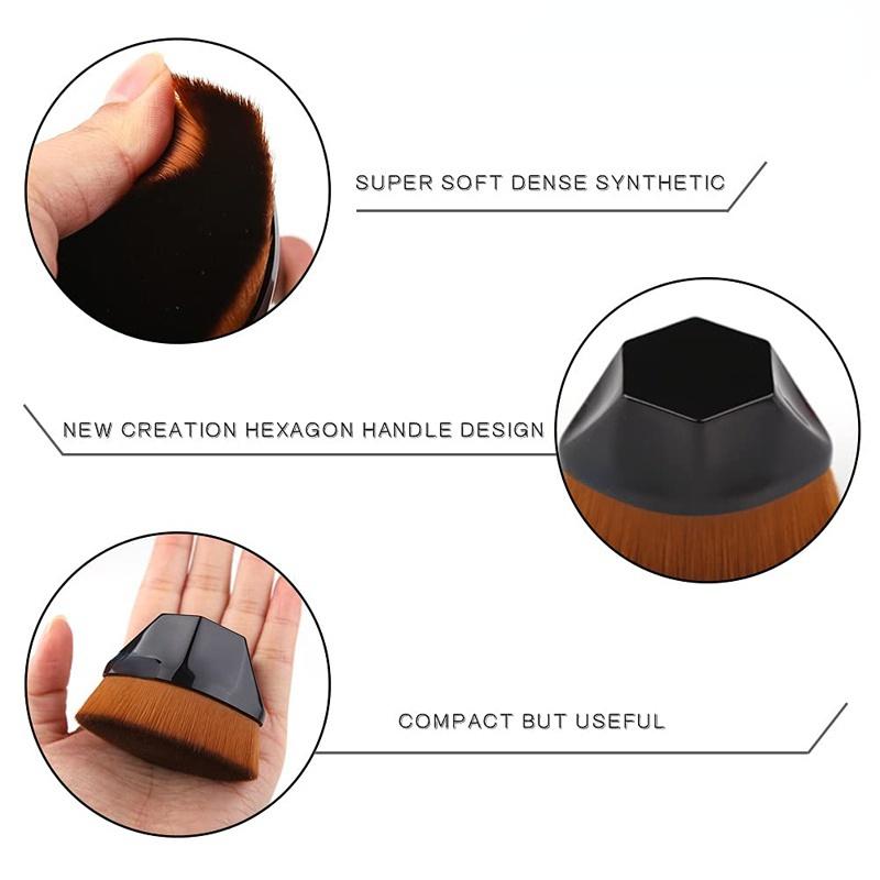 Кисть для макияжа с плоским верхом, 1 шт., шестиугольная кисть для румян для лица, жидкая пудра, кисть для тонального крема