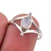 Natural Rainbow Moonstone Gemstone Handmade 925 Sterling Silver Ring Size 7 L5N97