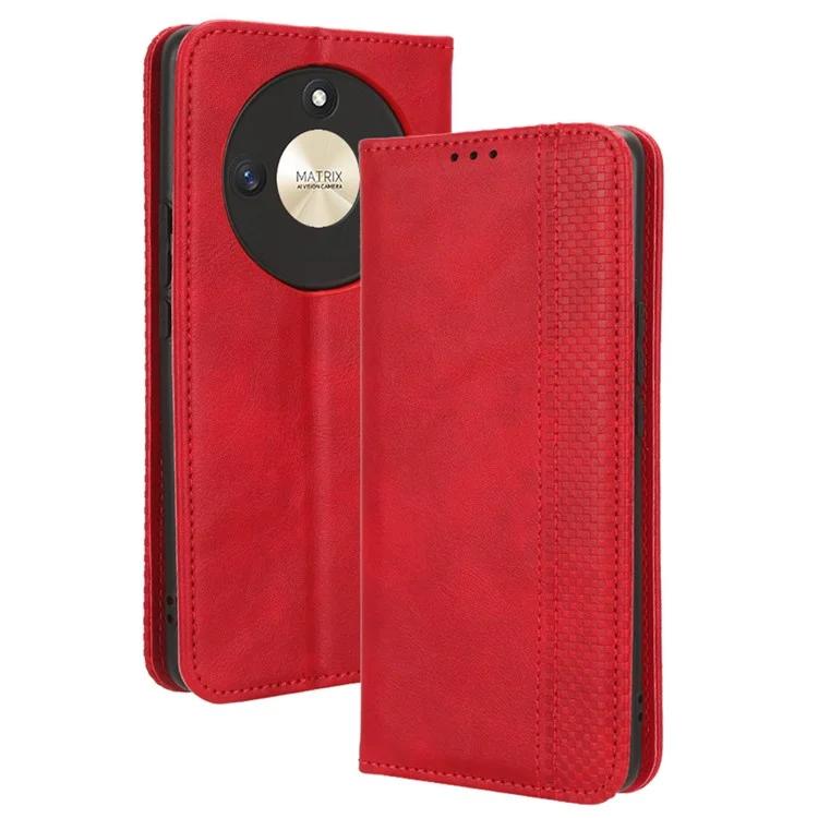 Для Honor X50 Магнитный чехол для телефона в стиле ретро из искусственной кожи с подставкой и кошельком