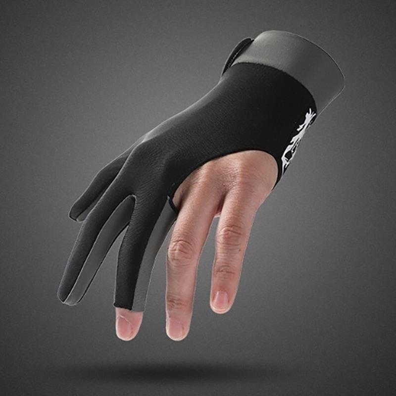 1 шт. Перчатка для бильярда, левая, три пальца, перчатка для бильярда, нескользящие наклейки, эластичные перчатки для тренировок по бильярду, аксессуары