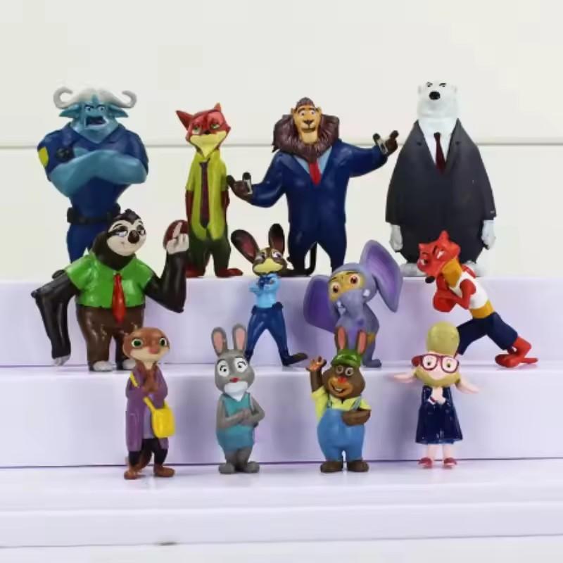 Новый Удивительный Набор из 12 шт. Фигурок Животных из Зверополиса Кролик Джуди Хопс Лис Ник Уайлд Фильмовые Фигурки Подарок для Детей Коллекция