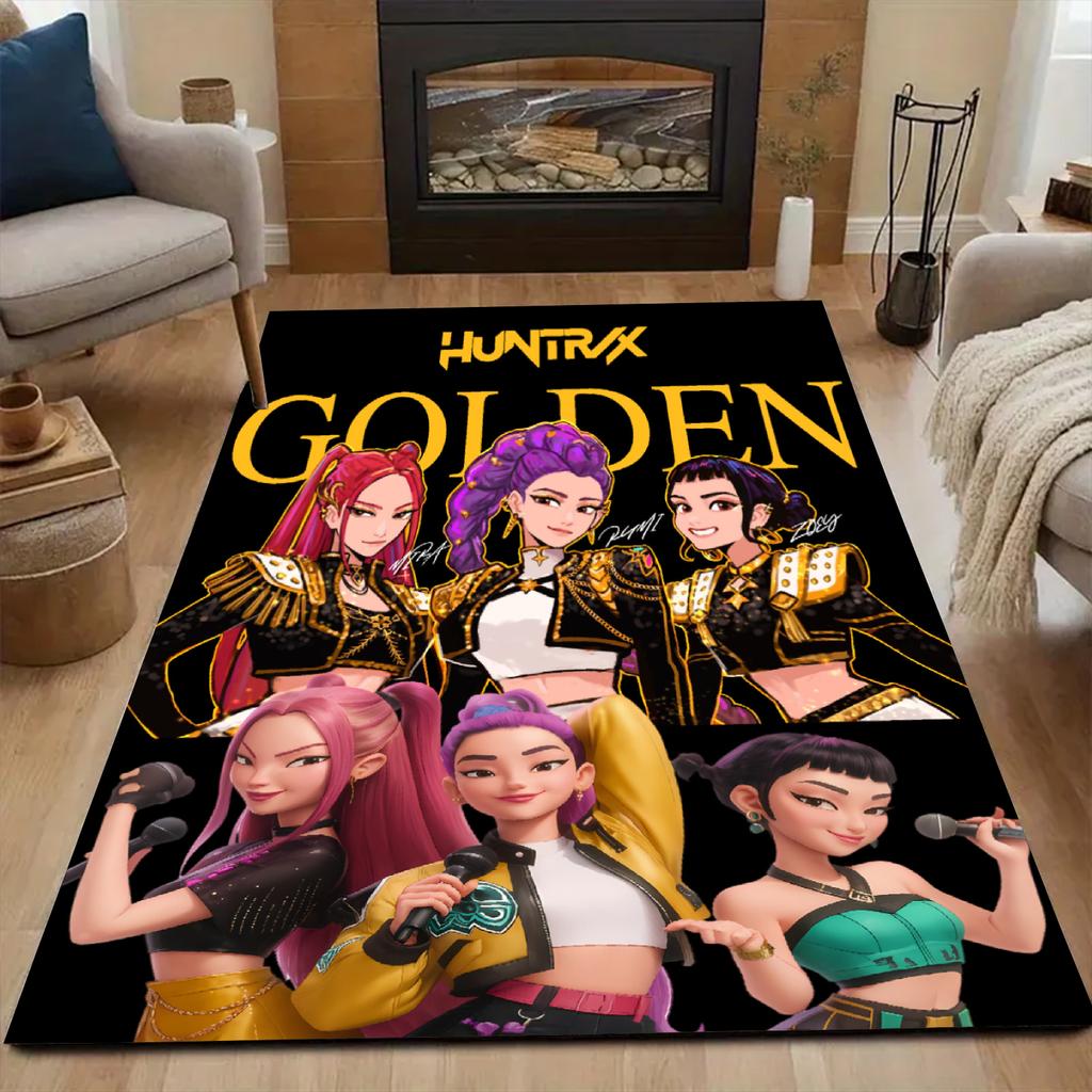 Huntrix, Rumi,Demon Hunters-Themed Decorative Rug Carpet for Living Rooms Bedroom Dining Areas As Well As Outdoor Patios Yards
