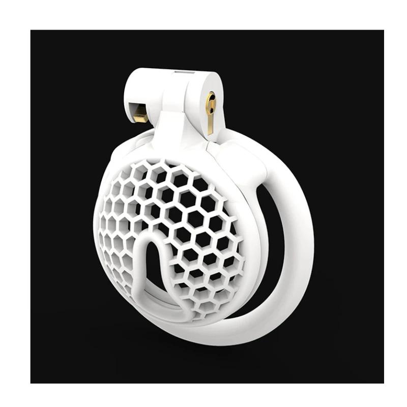 Flat Chastity Lock Bondage Breathable Cock Cage with 4 Rings SM Abstinence Chastity Device Anti Cheating Gay Male Adult Sex Toys