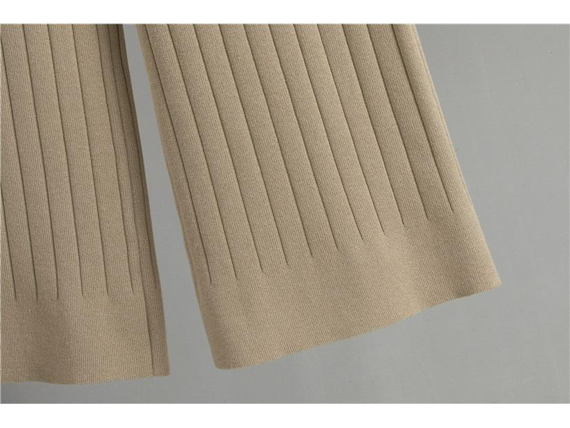 Корейский приталенный ароматный комплект из 3 предметов: брюки палаццо и свитер для женщин - Весна/Осень 2025